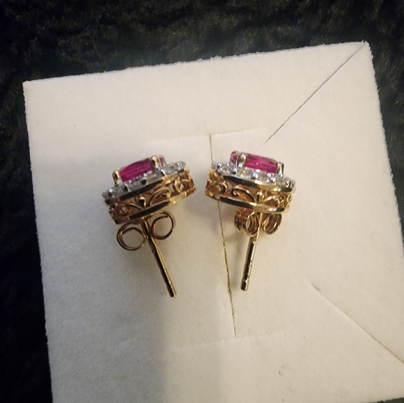 Sterling Silver Lab-Created Ruby & CZ Pendant & Earring Jewelry Set MSRP: $175 - Picture 5 of 9